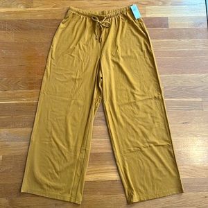 Old Navy Sunday Sleep High-Waisted Cropped Rib-Knit Wide-Leg Lounge Pants